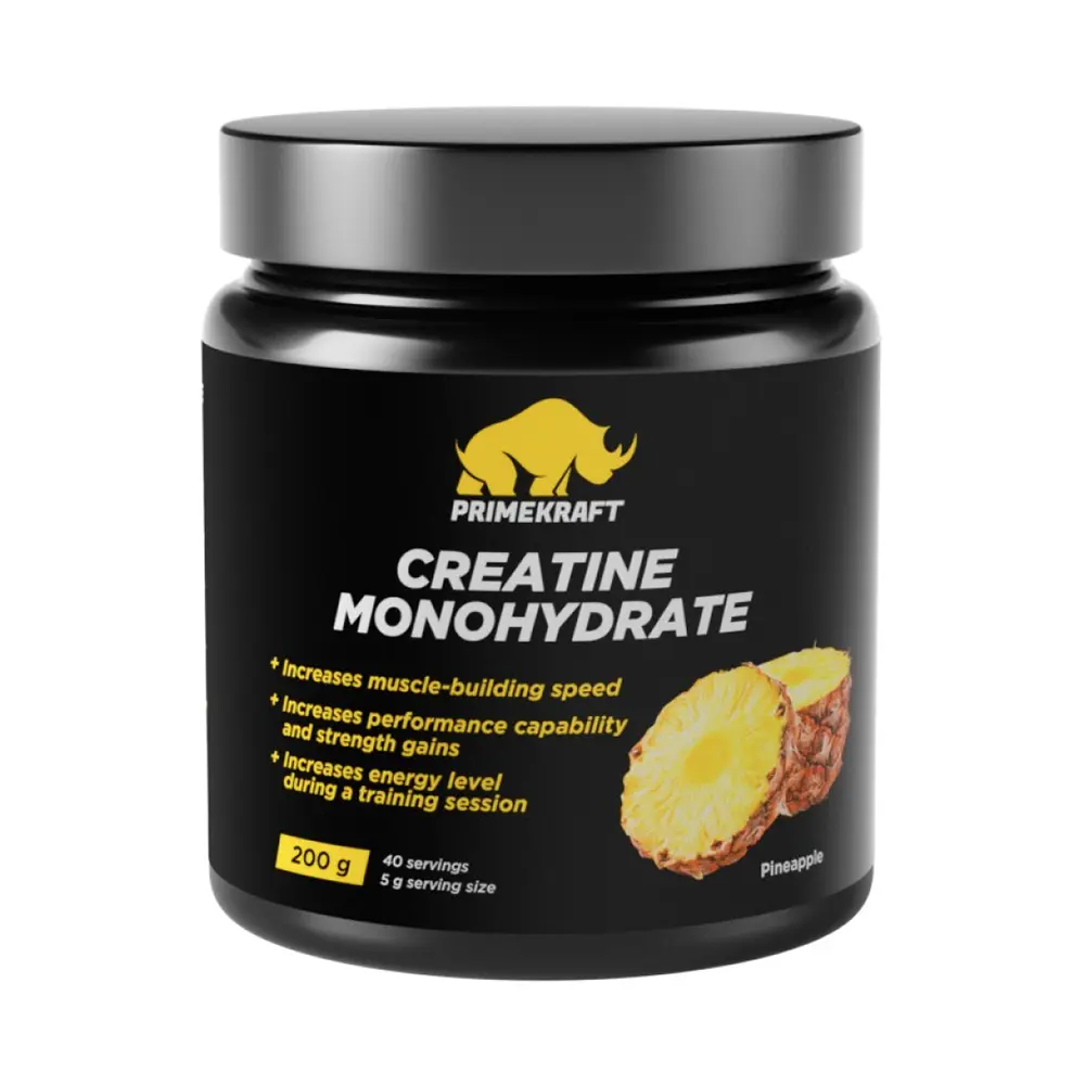 Креатин моногидрат PrimeKraft Creatine Monohydrate (Ананас), 200 г
