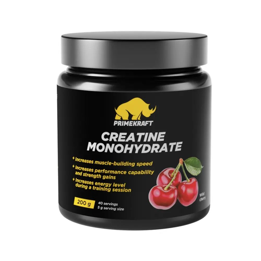 Креатин моногидрат PrimeKraft Creatine Monohydrate (Дикая вишня), 200 г