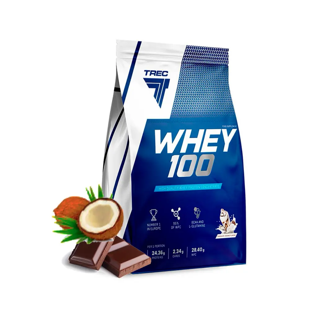 Протеин Trec Nutrition Whey 100 (Шоколадно-кокосовый), 900 г