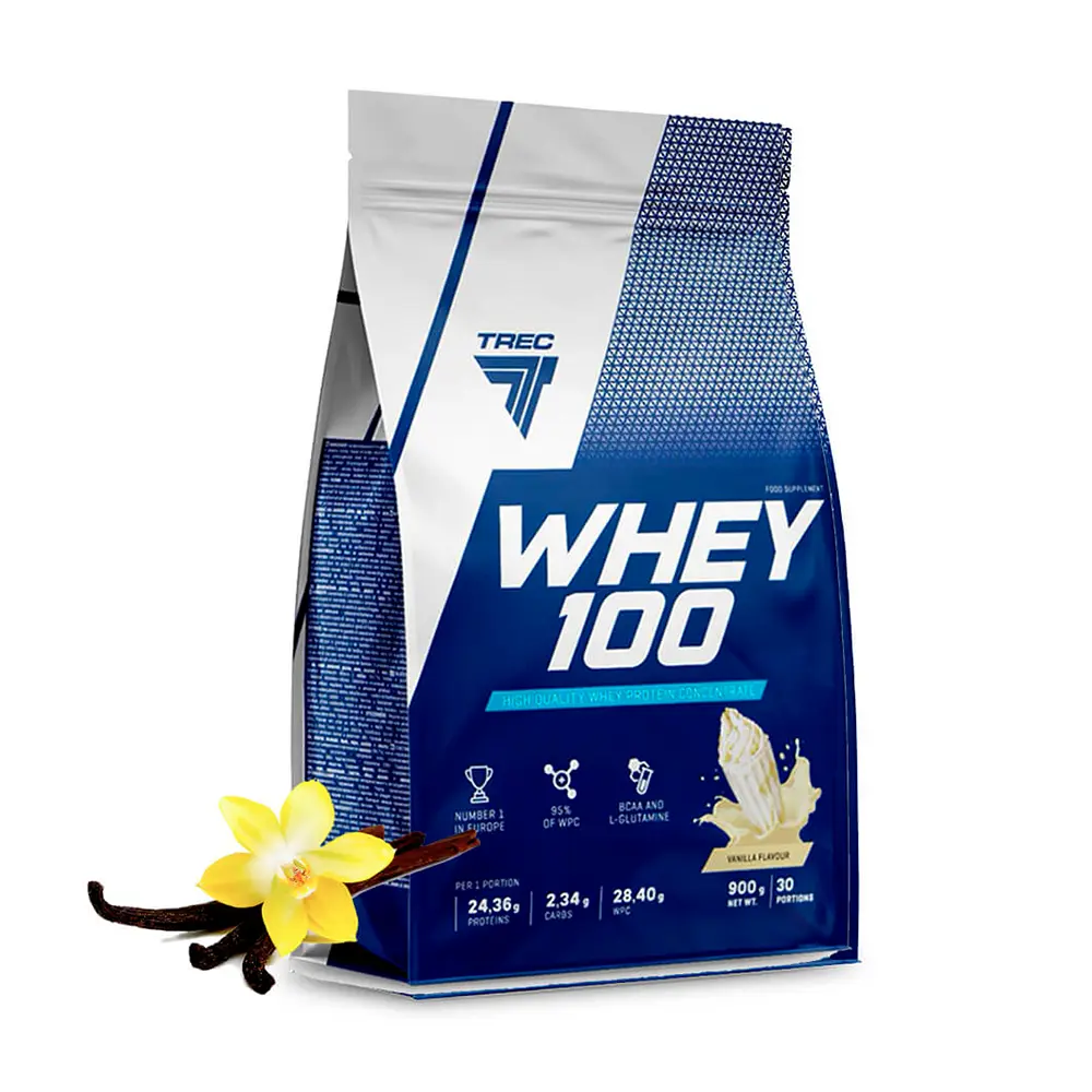 Протеин Trec Nutrition Whey 100 (Ваниль), 900 г