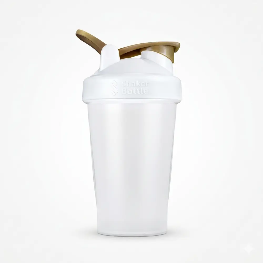 Шейкер спортивный Shaker Bottle (Белый/Золото), 400 мл