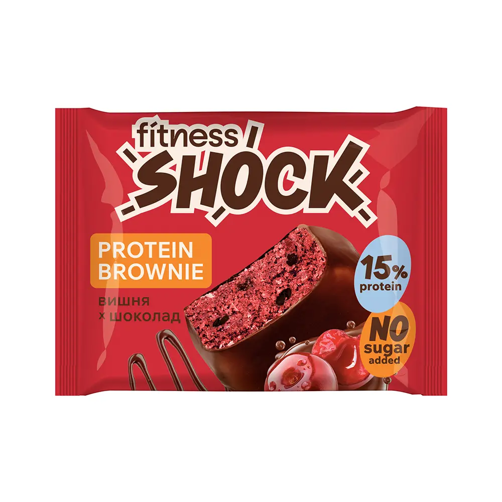 Протеиновое брауни FitnesSHOCK Protein Brownie (Вишня-шоколад), 50 г