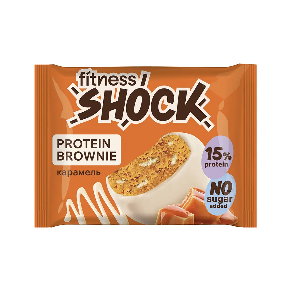 Протеиновое брауни FitnesSHOCK Protein Brownie (Сливочная карамель), 50 г