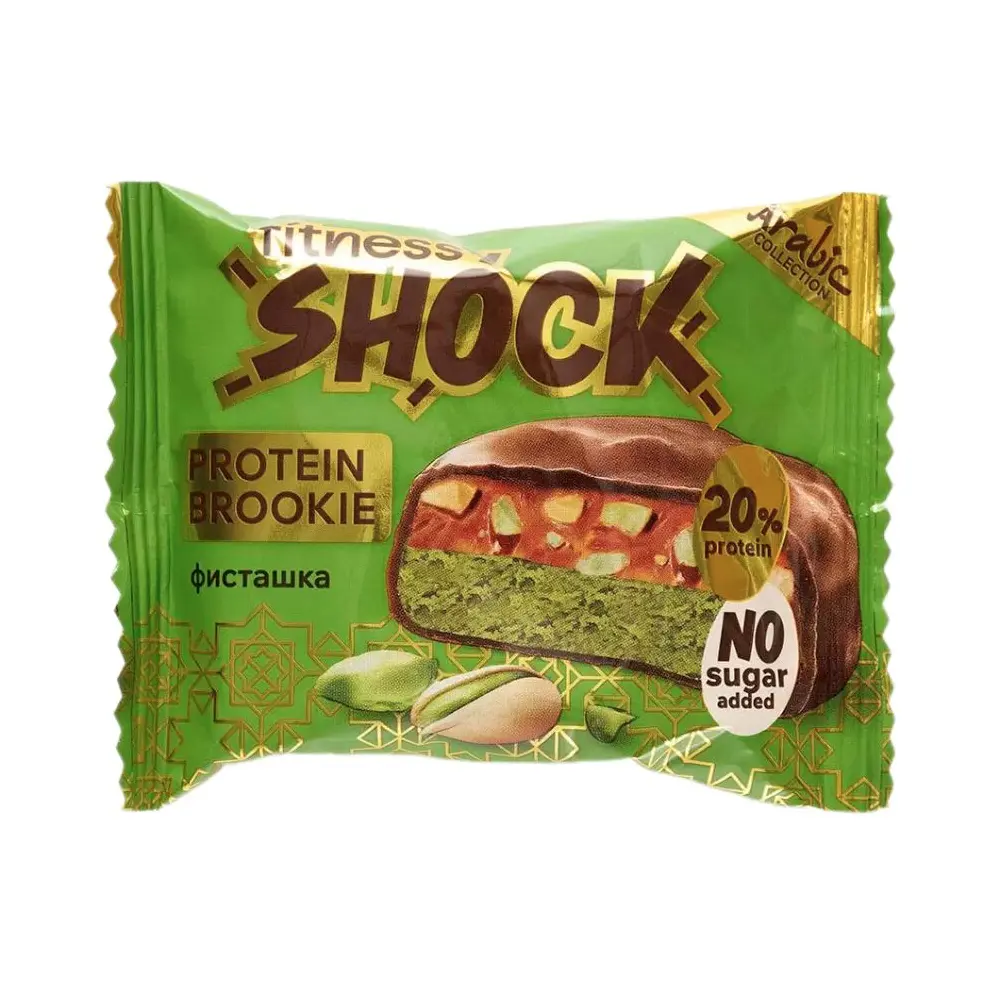 Протеиновое бруки FitnesSHOCK Protein Brookie (Фисташка-карамель), 50 г
