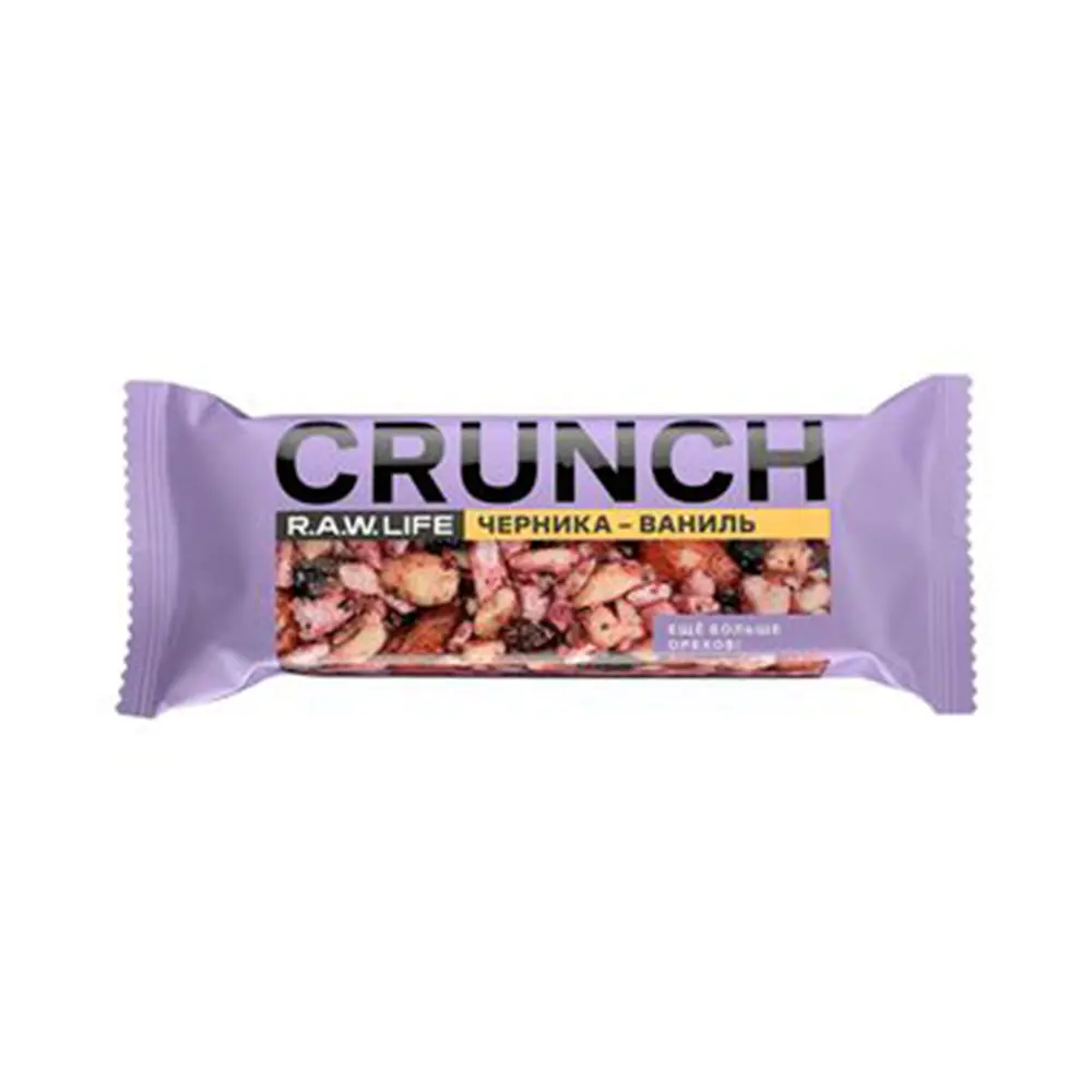 Ореховый батончик BootyBar Crunch (Черника-ваниль), 30 г