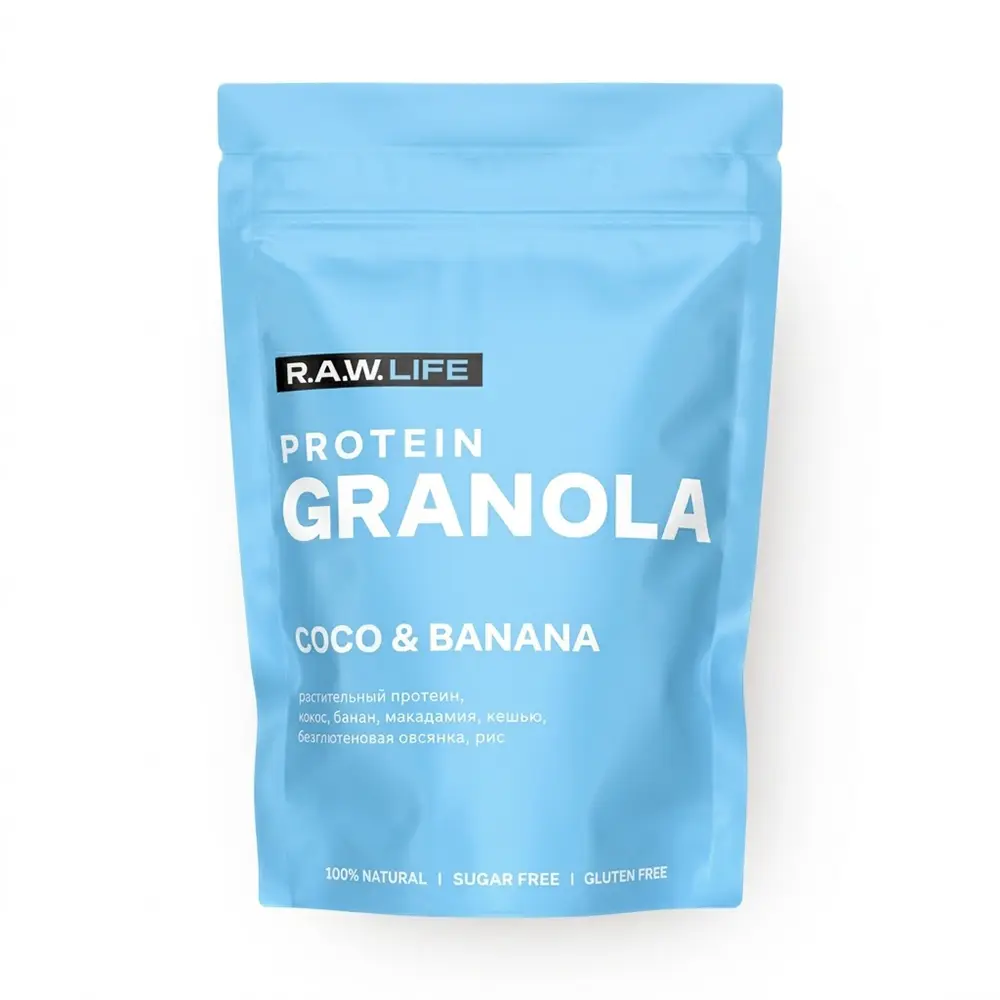 Гранола R.A.W.LIFE Crunch Granola (Кокос и банан), 220 г